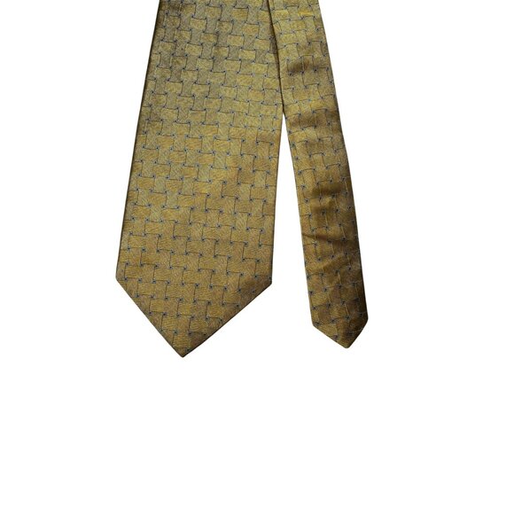 Brooks Brothers Makers Yellow & Blue Geometric Woven Silk Tie - Picture 7 of 8